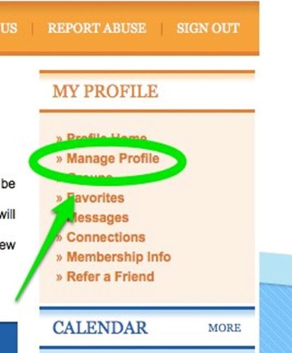 My Profile - Manage Profile screen