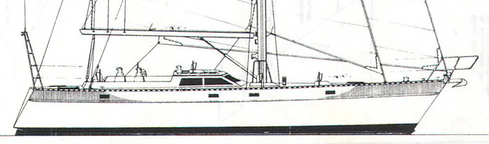 Ted Brewer’s design #218, originally designed for steel construction. Many of Ted’s designs have sailed to every corner of the world.