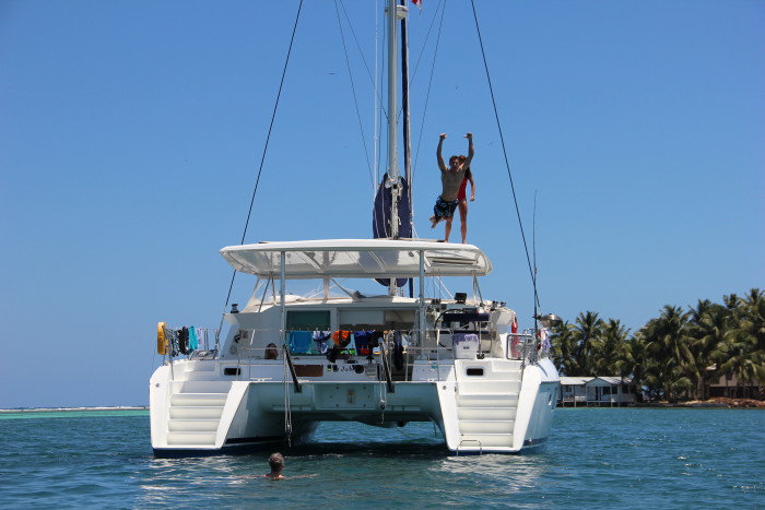 Super spacious and roomy, hosting the whole family is not a problem, plus the hard bimini makes a great jumping off platform