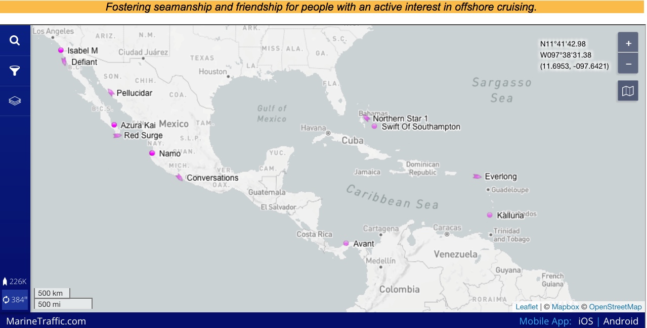Flet Map Fleet Map Jan2022 - Currents Bluewater Cruising