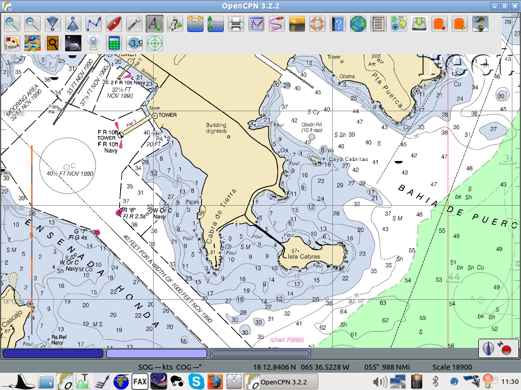 Opencpn-screenshot.png by Pimvantend is licensed in the Public Domain in the United States of America.